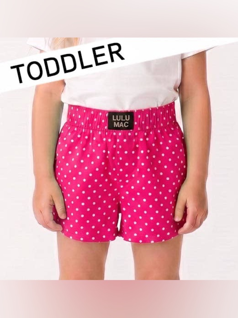 Lulu Mac Hot Pink Mini Polka Dot Toddler Shorts